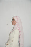 Premium Beaded Chiffon Hijabs Baby Pink