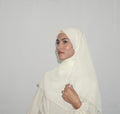 Premium Beaded Chiffon Hijabs Ivory