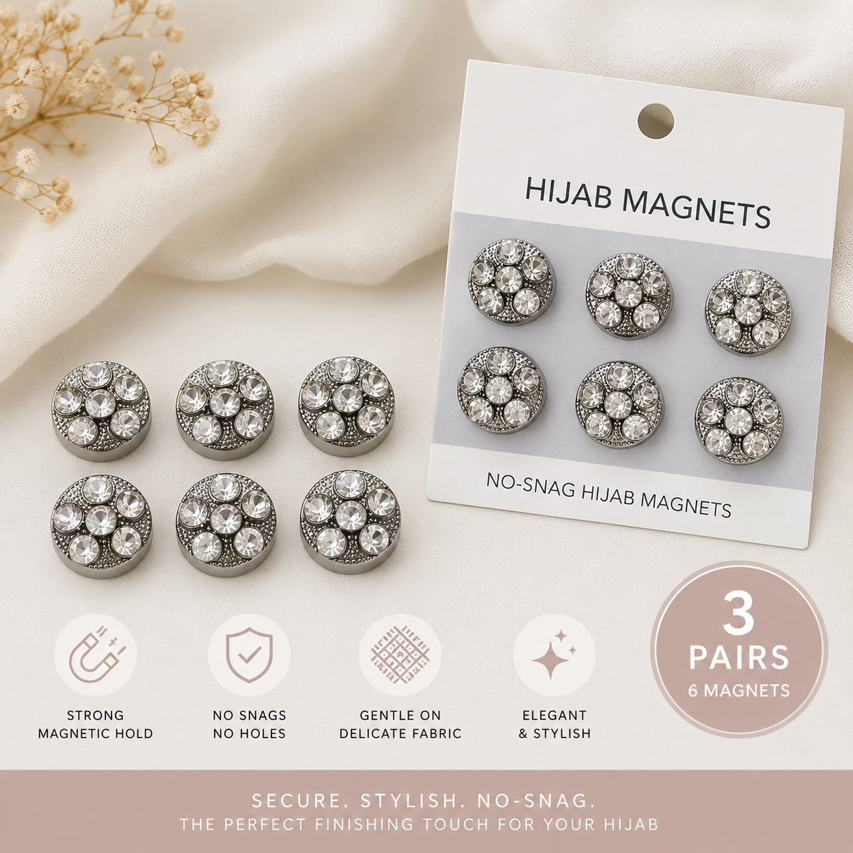 Hijab Magnets 3 Pairs