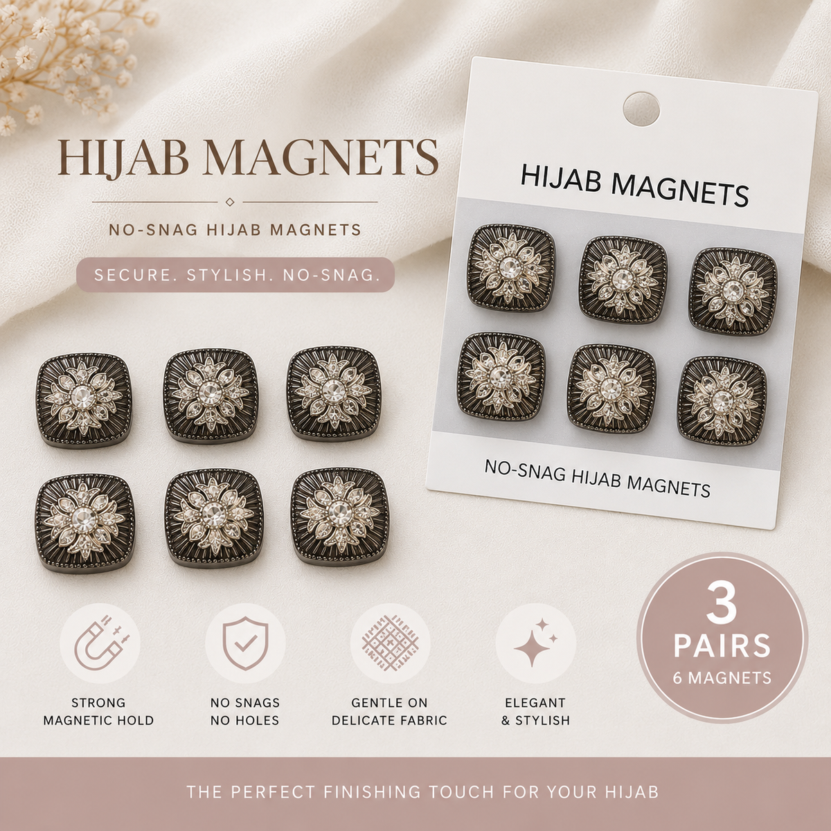 Hijab Magnets 3 Pairs