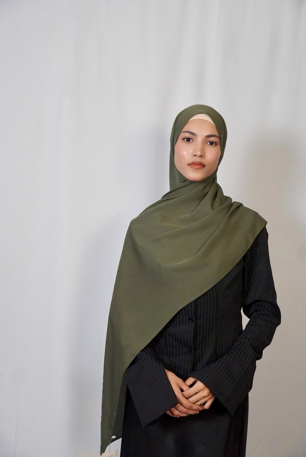 Luxury Medina Silk Army Green Hijab