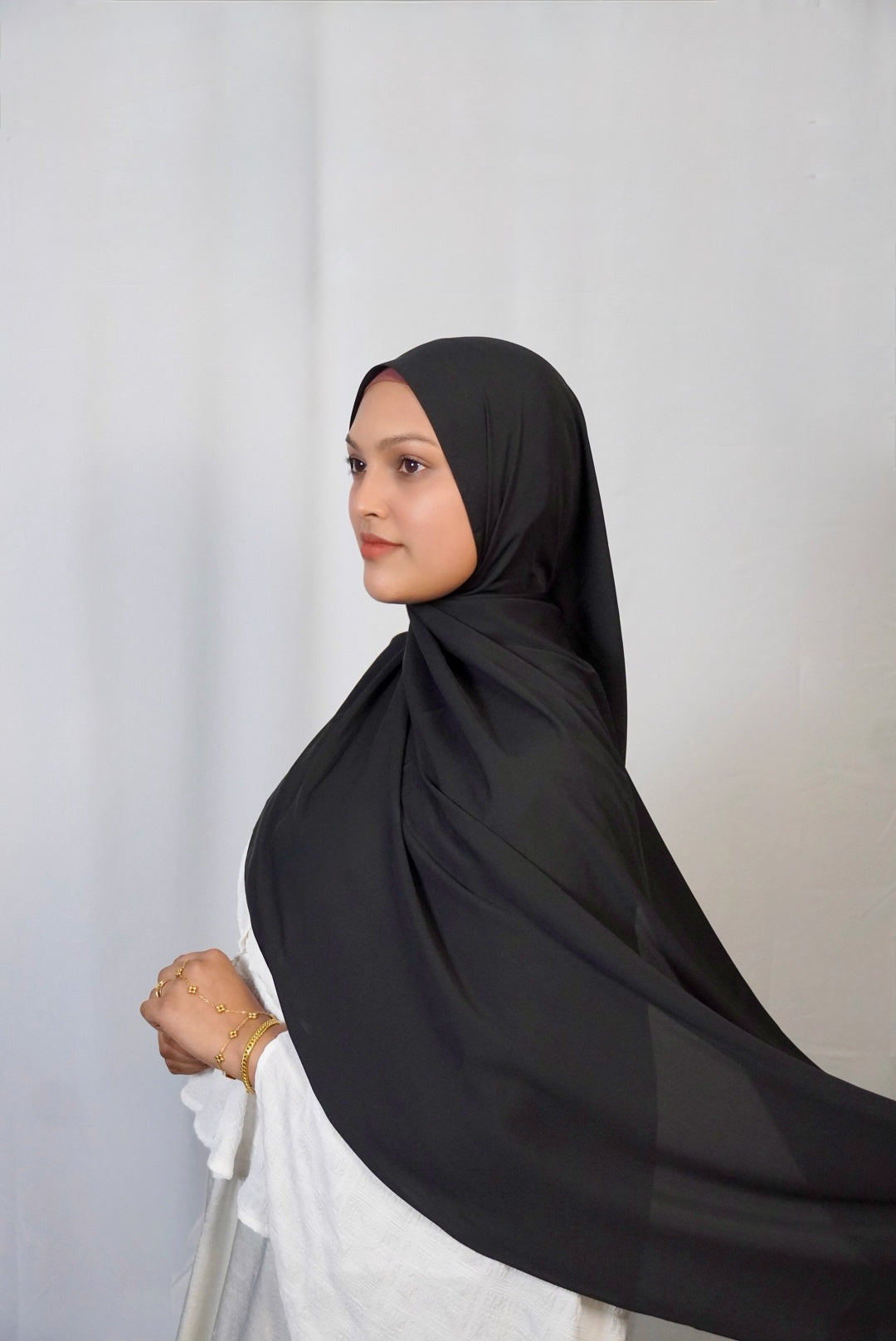 Luxury Medina Silk Black Hijab