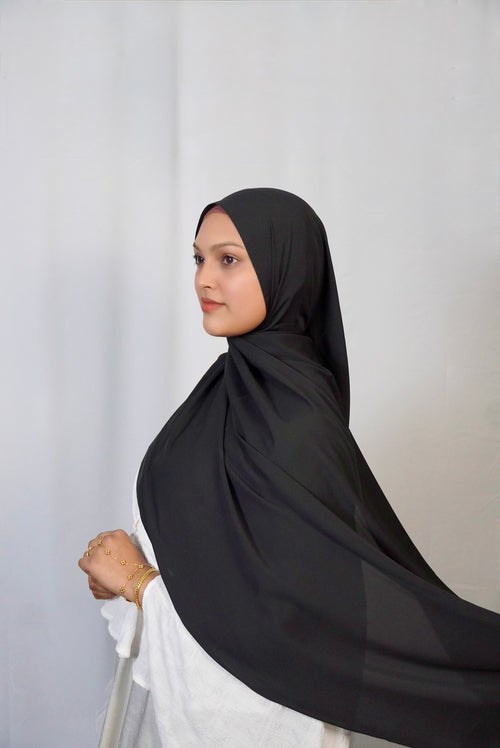 Luxury Medina Silk Black Hijab