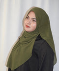 Rounded Chiffon Hijab Army Green
