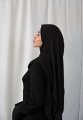 Rounded Chiffon Hijab Black