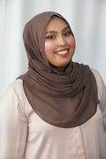 Rounded Chiffon Hijab Chocolate