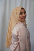 Rounded Chiffon Hijab Caramel