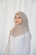 Rounded Chiffon Hijab Light Brown