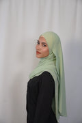 Rounded Chiffon Hijab Mint Green